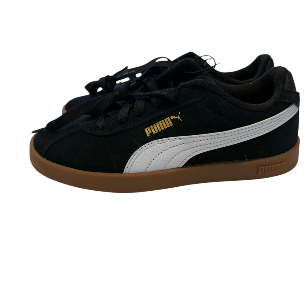 New Puma Youth Black Astro Kick Jr. White and Gold Details Size 4.5
